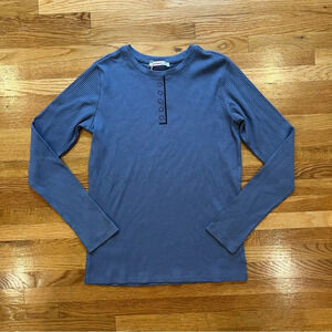 Kidichic New With Tags Girls Blue Ribbed Long Sleeve T-Shirt Size 14